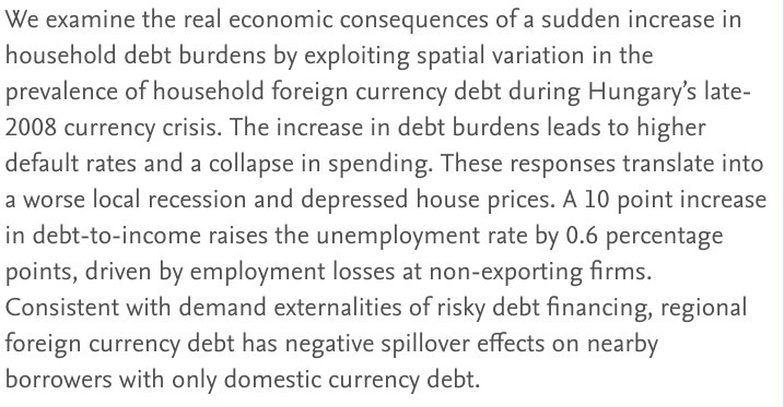 arpitrage's tweet photo. Finally -- Household Debt Revaluation and the Real Economy:
Evidence from a Foreign Currency Debt Crisis

@EmilVerner's JMP with Gyozo Gyongyosi

https://t.co/RH2zExAONB https://t.co/dCC9fi8pgK