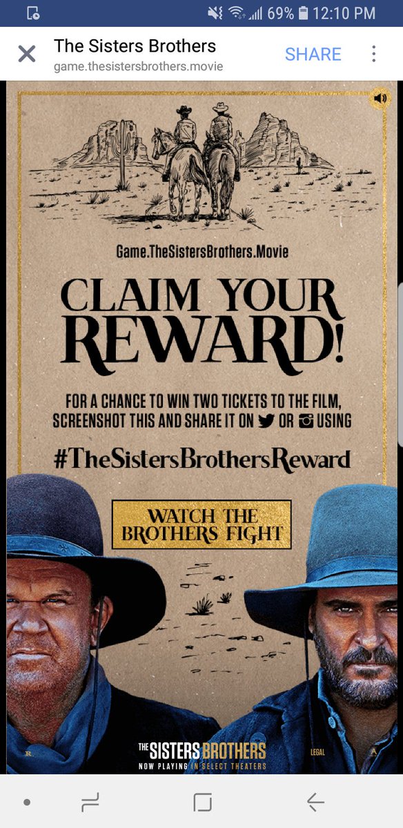 #TheSistersBrothersReward