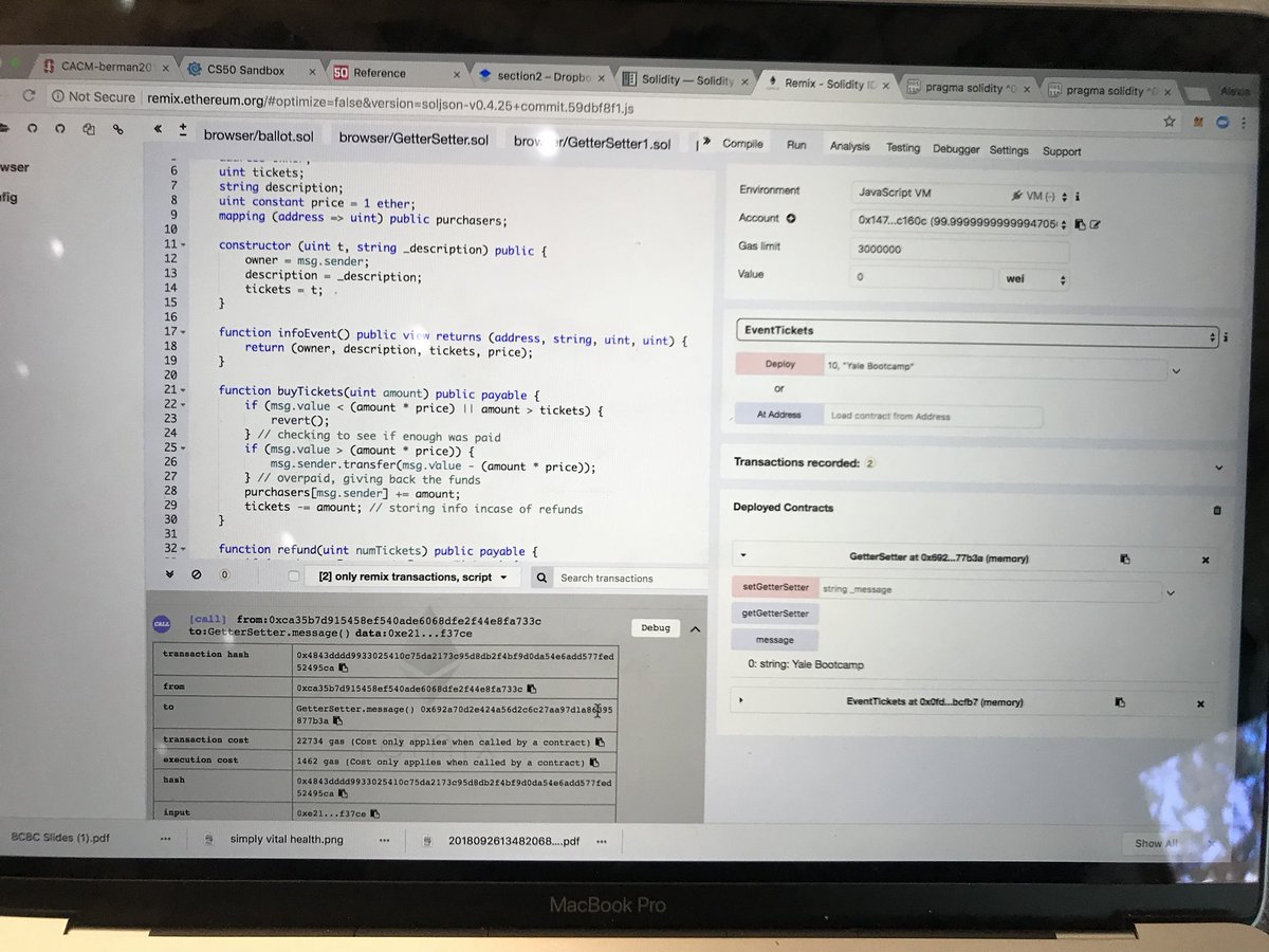 learning how to create smart contracts ! #YaleBCBC