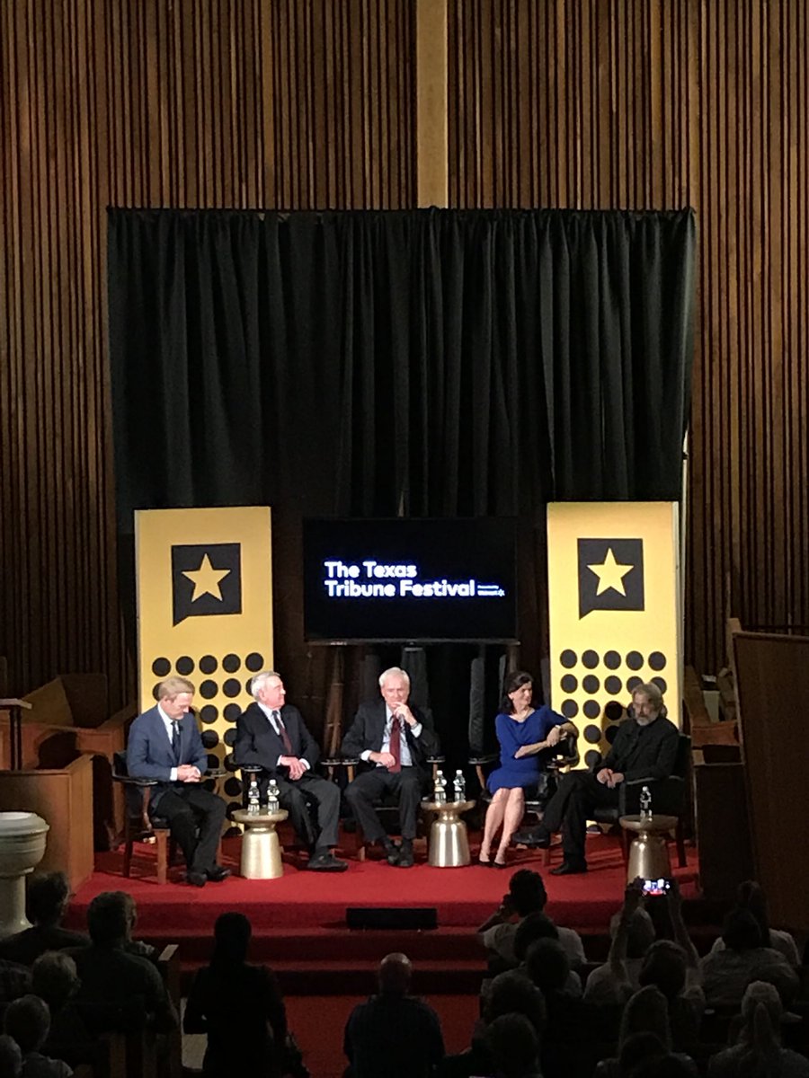 amacune's tweet photo. So excited to be sitting in on the 1968 panel with so many icons including Luci Banes Johnson, @HardballChris @DanRather and @Lawrence #TribFest18 https://t.co/UuJZAHHiHk