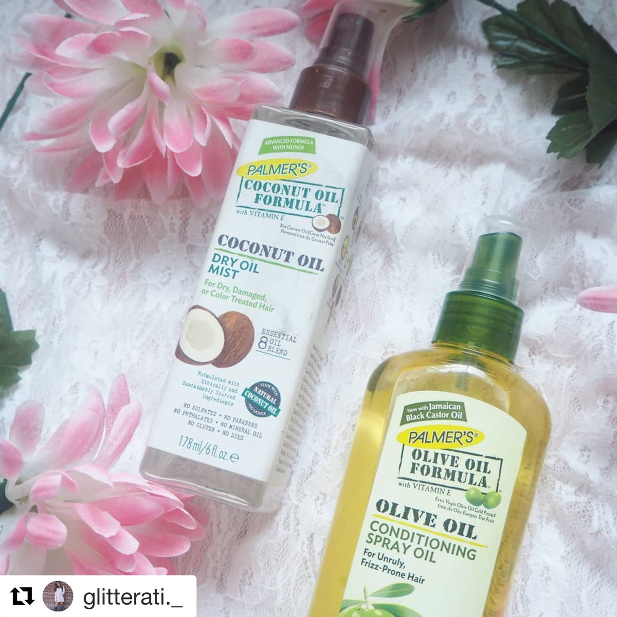 PalmersUK's tweet photo. 🤗💕 #Repost @ glitterati._
・・・
Obsessed with these 2 from @palmersuk 🥥 absolutely transformed my hair texture 🥥
.
.
#palmers #coconut #hair #manchesterblogger #curlyhair #fuelpr https://t.co/rlpei47zv5