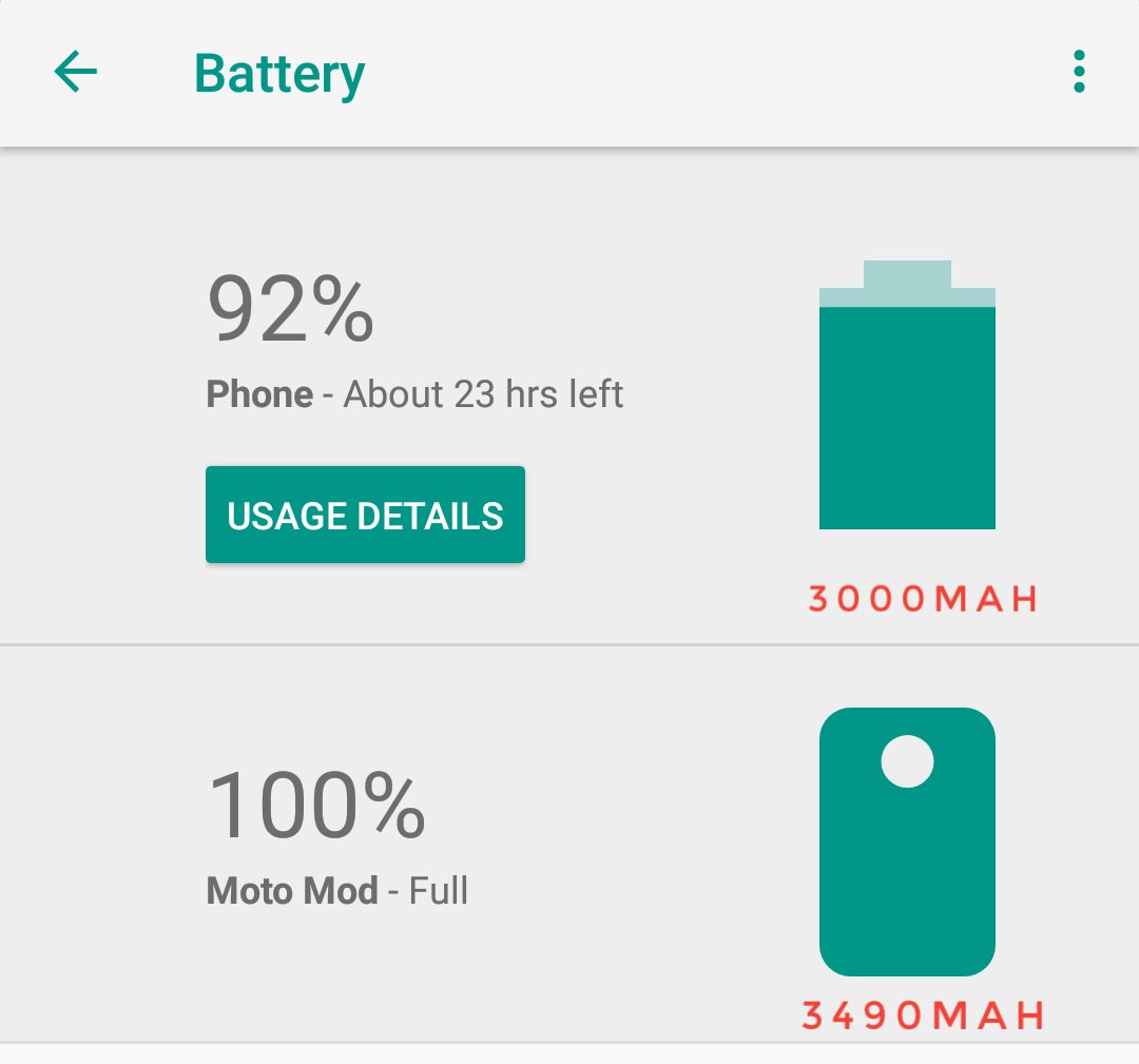 patel_grv's tweet photo. @igyaan #MotoZ2Play + #TurboPowerPack will become Great package.
Stating After 1 year of usage.
Your phone's battery will be intect,
Convenience of charging,
Doing Everything without worry is an amazing peace of mind, imagine using device with full brightness all the time. https://t.co/HIakXlKZ53