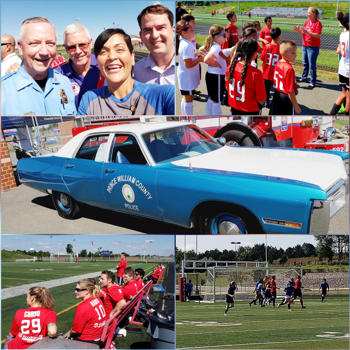 HalaAyala's tweet photo. Pictures from the Prince William Charity Soccer Match today between the #PWCPD & the #PWCFD. Congratulations to the #PWCFD who won 3 to 2! @betsyjc3 & @devcab321 were amazing volunteers that assisted with today's event! #success
@JeremyMcPike @PWCFireRescue @PWCPolice https://t.co/L1i4322zlN