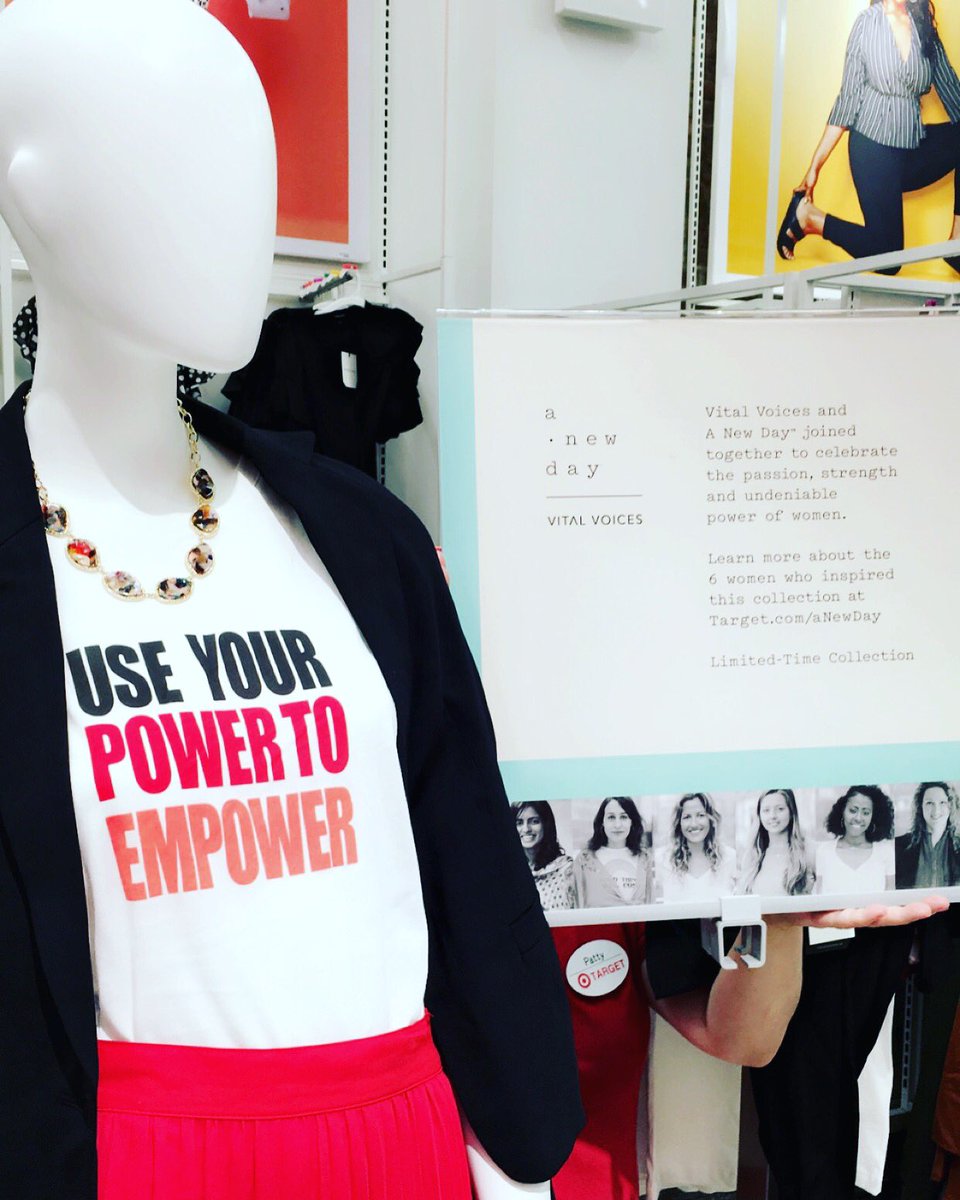 <a href="/Target/">Target</a> You are right on the money once again! Love our Vital Voices partnership with A New Day. Couldn’t be more relevant than ever to stand up and support women’s empowerment. <a href="/Tk_Nichele/">Tk Lawrence</a> Great execution with the set today!
