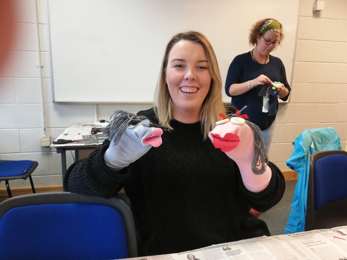 acantwelled's tweet photo. I think the smile on my face shows how fun the @PDST_MFL puppetry class was! So many endless possibilities to include them in.. verb conjugations, physical descriptions and even CBAs.. I think Pablo and Maria are my new best friends! #MFLAlive2018 #PDSTMFL #Puppetry #Creativity https://t.co/zPI2HALWD5
