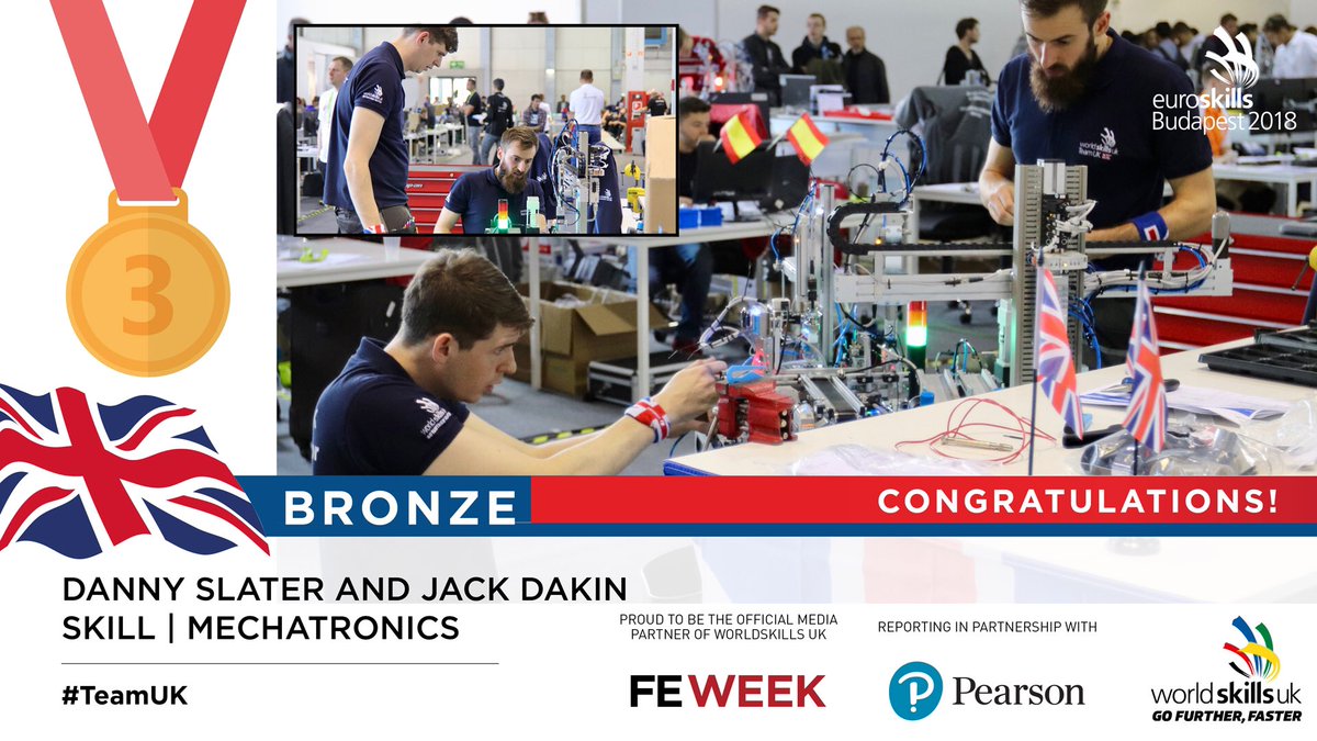 🇬🇧 🎊 🏅 🇬🇧 🎊 🏅 🇬🇧 🎊 🏅
A BIG shout out to #TeamUK medalists: 

GOLD MEDAL - Holly-Mae Cotterall in Beauty Therapy.

BRONZE MEDAL - Danny Slater in Mechatronics.

BRONZE MEDAL Ross Megahy in Mechanical Engineering CAD.

BRONZE MEDAL – Gavin Jon Kyte in Hairdressing.