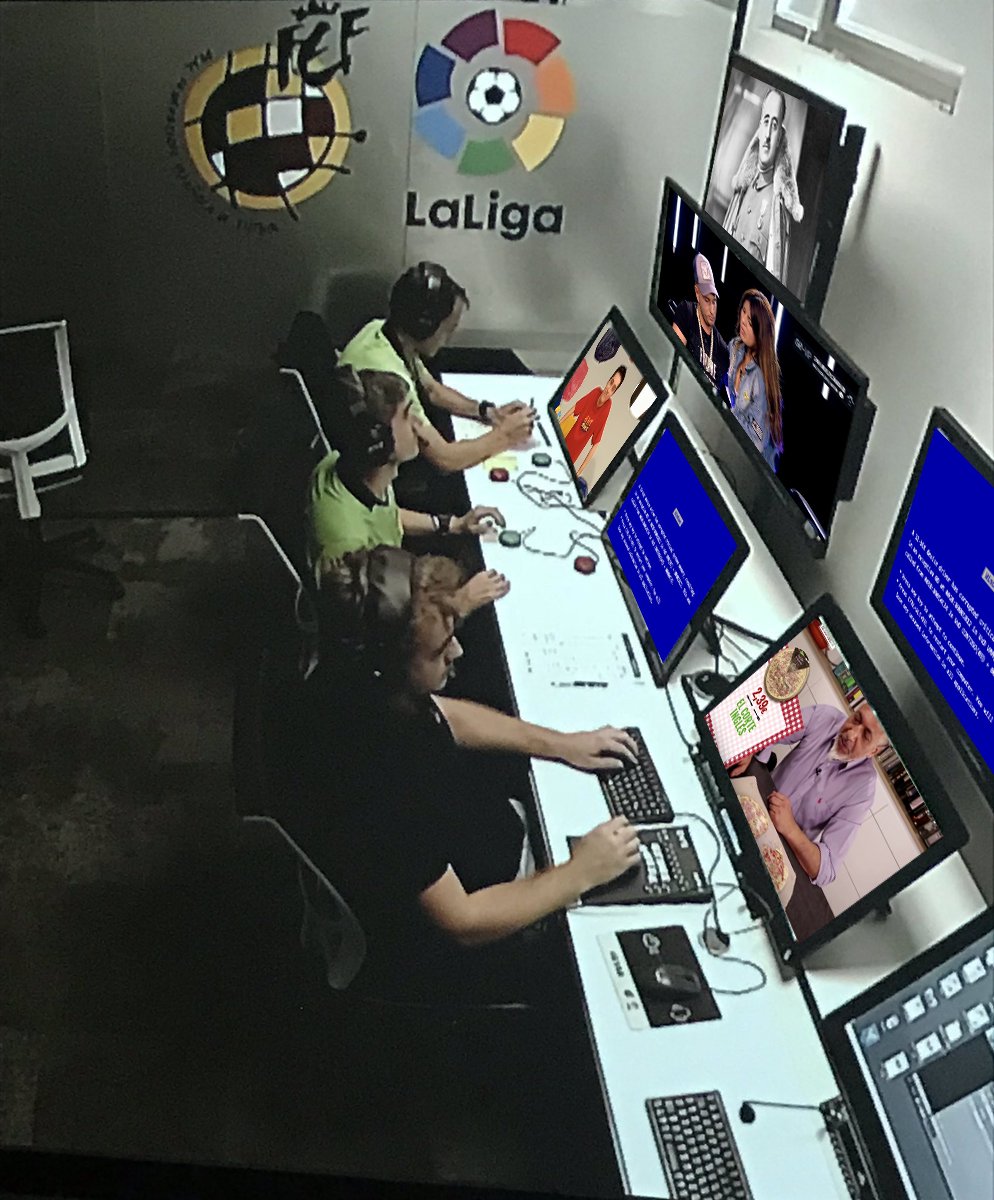 La sala del VAR cuando el Real Madrid hace penalti.