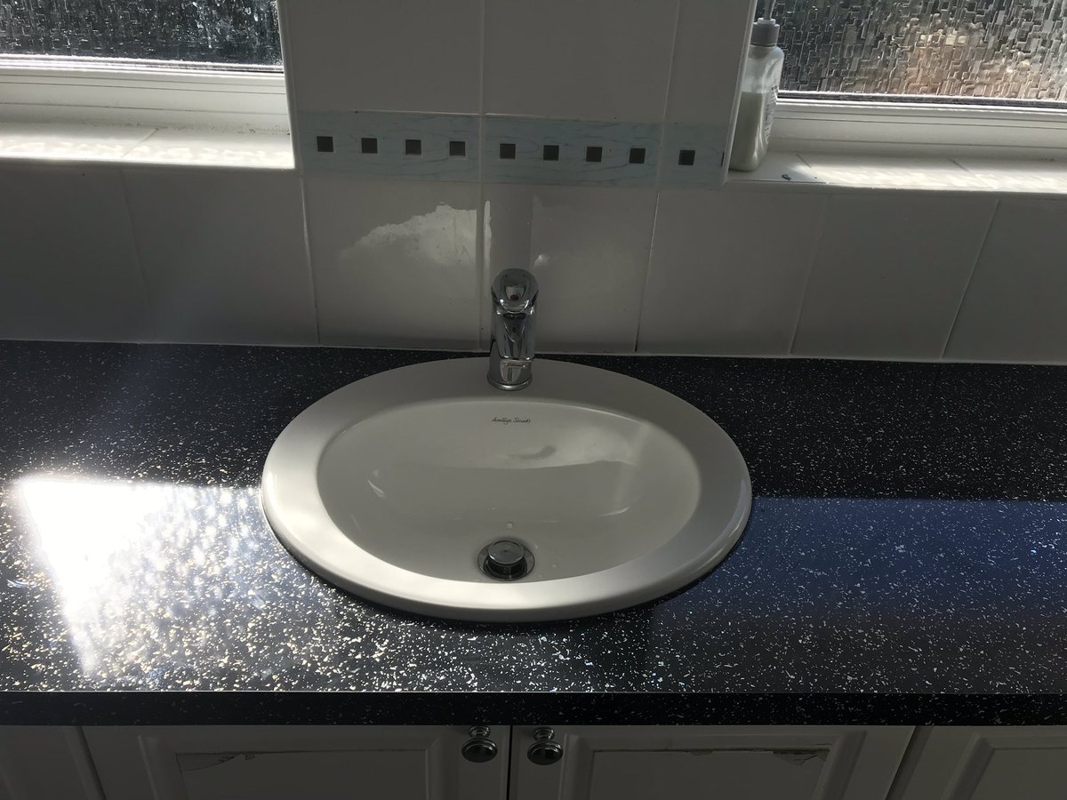 Bathroom worktop replaced including new basin