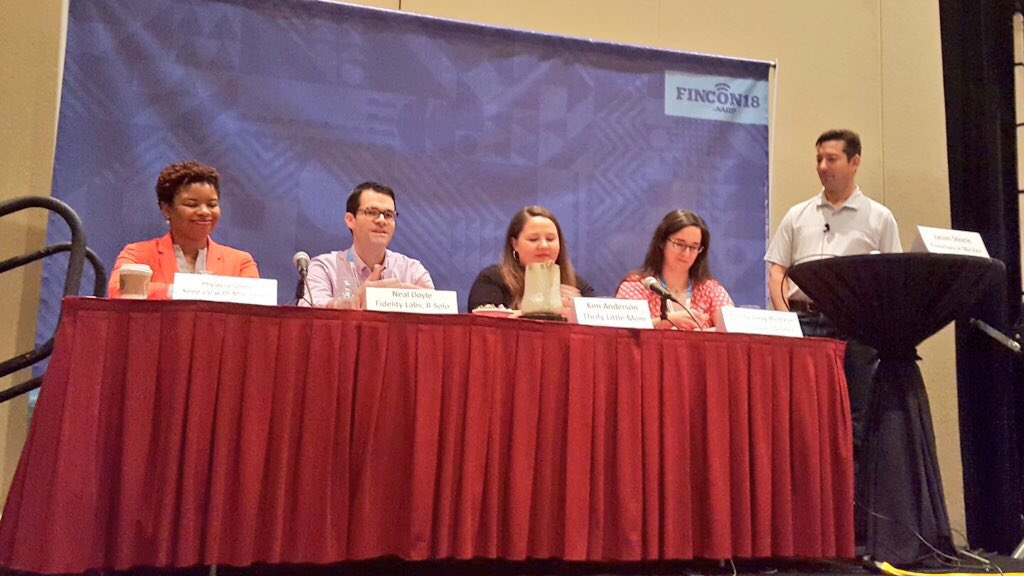 ndoyle's tweet photo. Fortunate to have been a part of a great discussion at #FinCon2018 on transitioning from employee to #solopreneur led by @realjasonsteele, @EmilyGuyBirken, @keepupwmrsjones, @thriftylilmom as part of #teambSolo 📸 via @realjasonsteele @FinCon #FinCon18 https://t.co/GTknKAeFyR