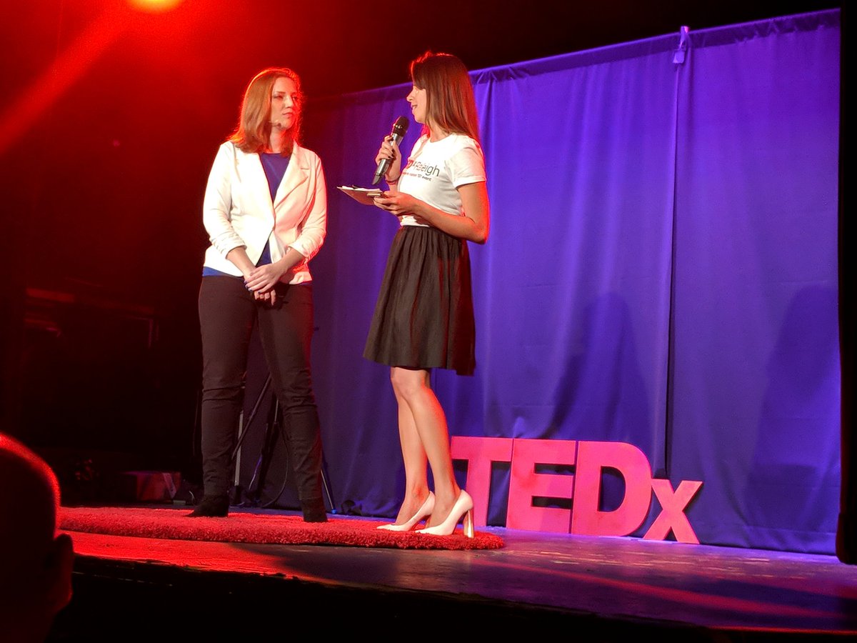 Tesh's tweet photo. Great day listening to inspirational speakers with @SamHarrisPatel at @TEDxRaleigh https://t.co/pM2Uvhi1ND