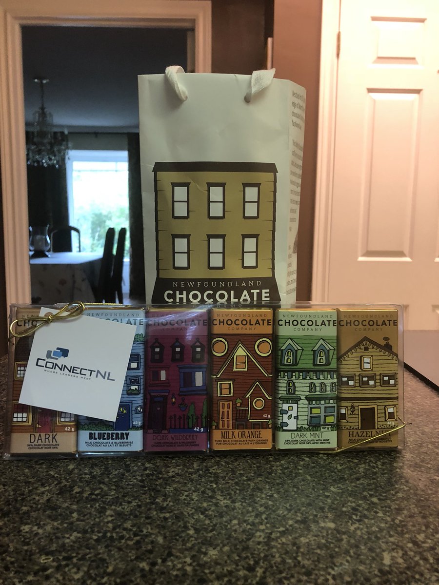 KeoughTerry's tweet photo. Thank you to Brent and Christina @NLChocolateCo for providing the amazing speaker and sponsor gifts at Connect NL. The chocolate buffet for dessert was yummy. #ConnectNL https://t.co/OaR1OMC4ye