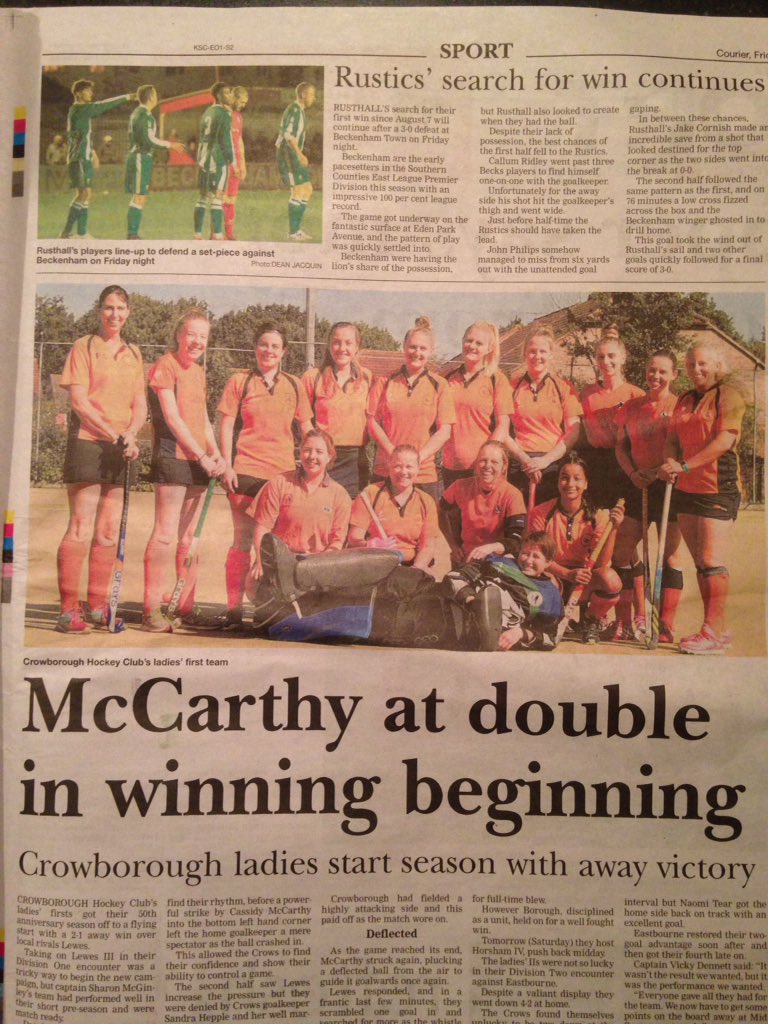 Guess who we spotted in the <a href="/KSCourierSport/">Courier Sport</a>? When not keeping wicket for #wellsgirls she's keeping goal. #stig