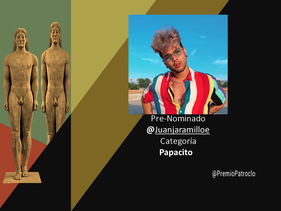 PremioPatroclo's tweet photo. Pre-Nominado
@Juanjaramilloe
Categoría
#Papacito
#PremioPatroclo2018 

Conoce mas en
https://t.co/AgMJmP4XYp https://t.co/6hvQOusLJh