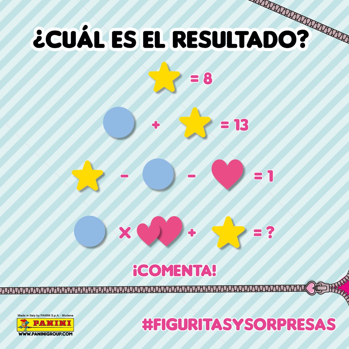 AlbumPaniniPA's tweet photo. ¡A ejercitar la mente! ¿Sabrás cuál es el resultado de la operación final? ¡Coméntalo! #LOLSurprise. https://t.co/l0UV5hdfJ6