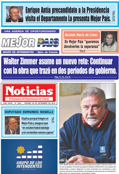 MejorPaisUy's tweet photo. Compartimos con ustedes, la portada del diario Noticias de Colonia. https://t.co/umCCmrDN6Q