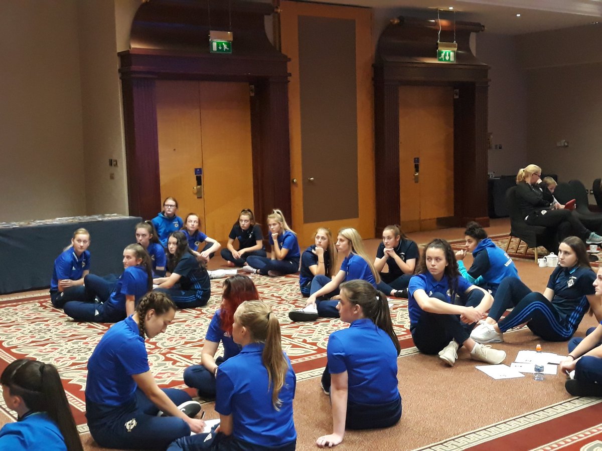 AlfieWylie's tweet photo. U17 U19 NI players taking part in their team culture meeting with Michael Cooke @OfficialIrishFA @NorthernIreland @network_nw @Tiarna297 https://t.co/7d9aiEmyBG