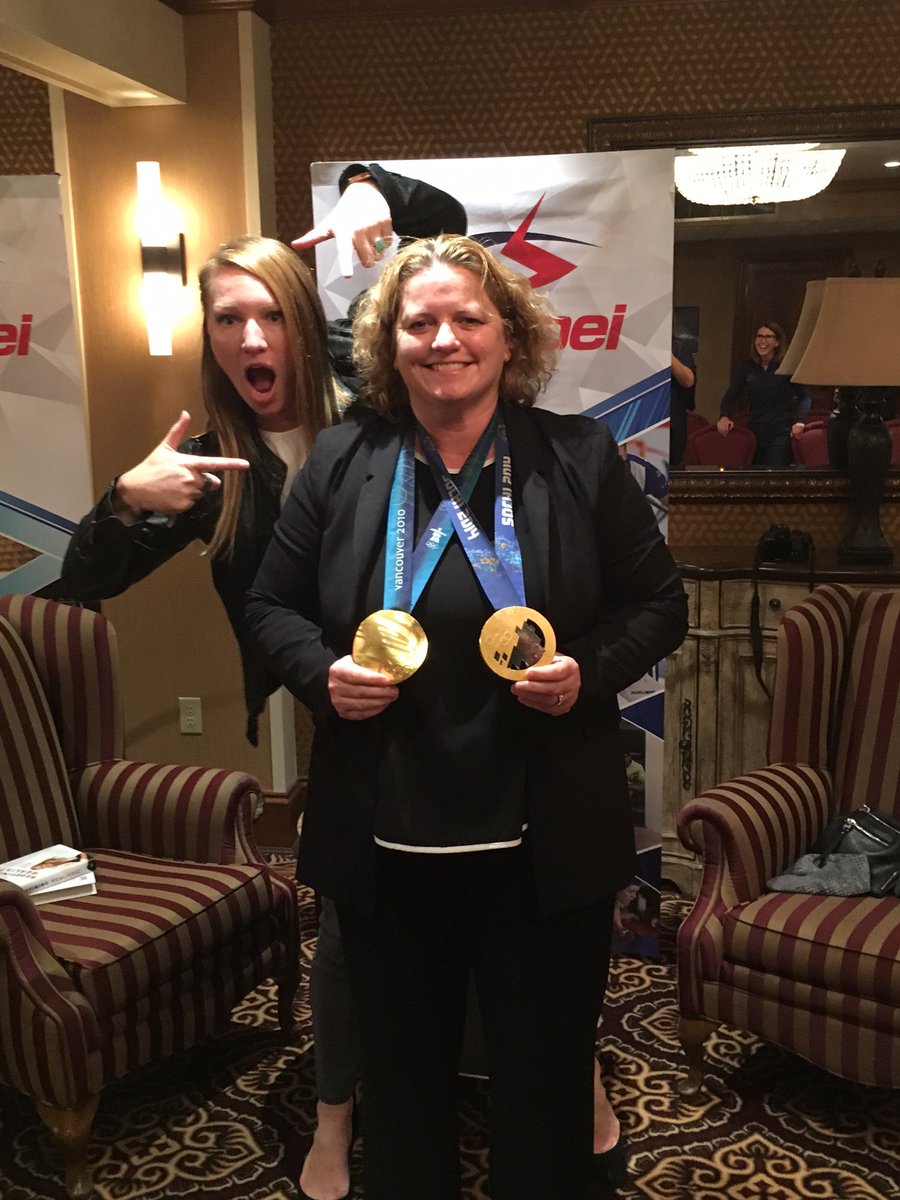 PATaylor4's tweet photo. This is what it looks like when you get to meet someone you admire... ⁦@HeatherMoyse⁩ was more amazing than I could have imagined... such a wonderful role model, spectacular athlete and tremendous human being. Go hear her speak or buy #RedefiningRealistic. Very inspiring. https://t.co/CfUX5CPNe3