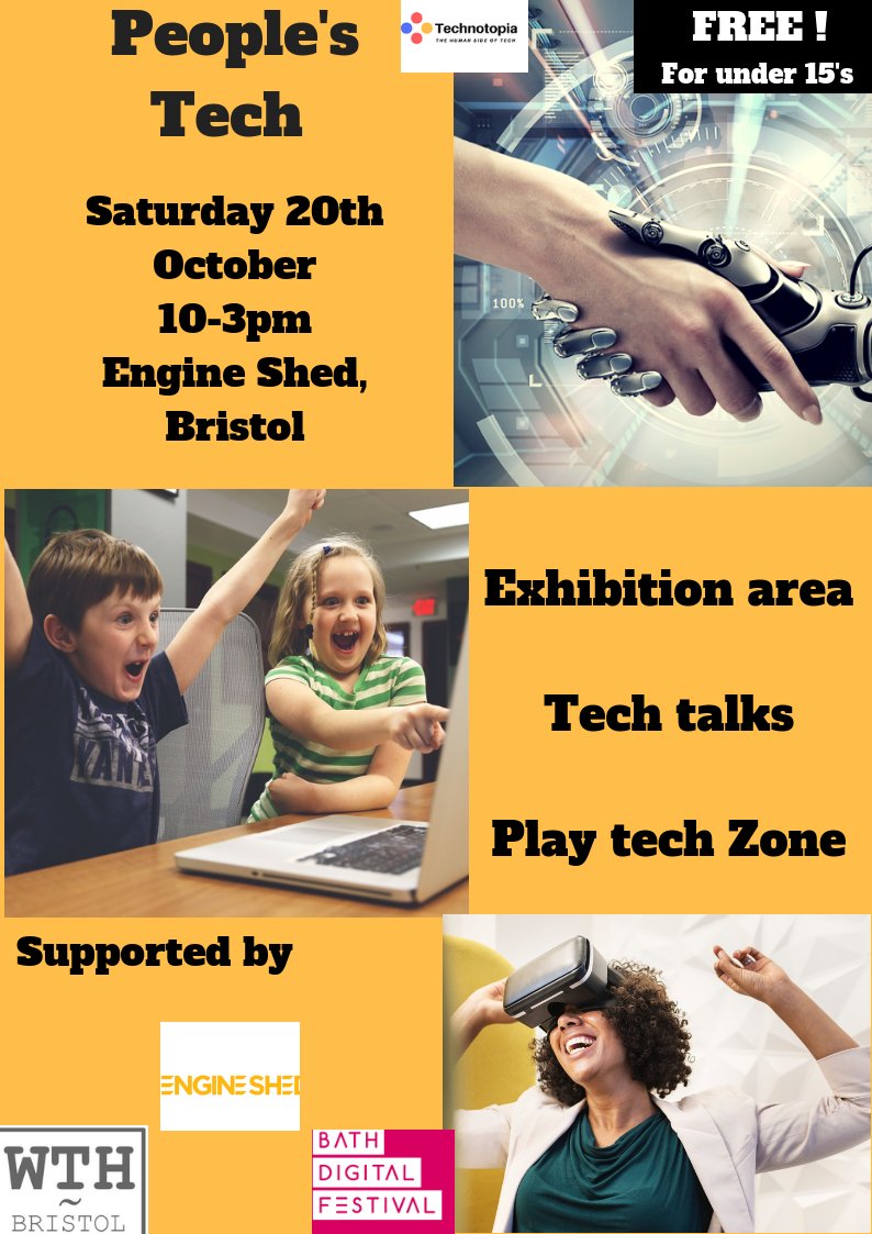 collec_intel's tweet photo. Come along to #peoplestech and enjoy a world of #VR #AR with @dBs_Music and @GoVirtually_ learn about a new #tech revolution with @LettUsGrow @smallrobotco get creative with @CodeClubSW Lego Robot Club and more! Tickets https://t.co/hVq6AV5CH2 .
@iBristolPeople @lovebristol2 https://t.co/8ics9tX0uS