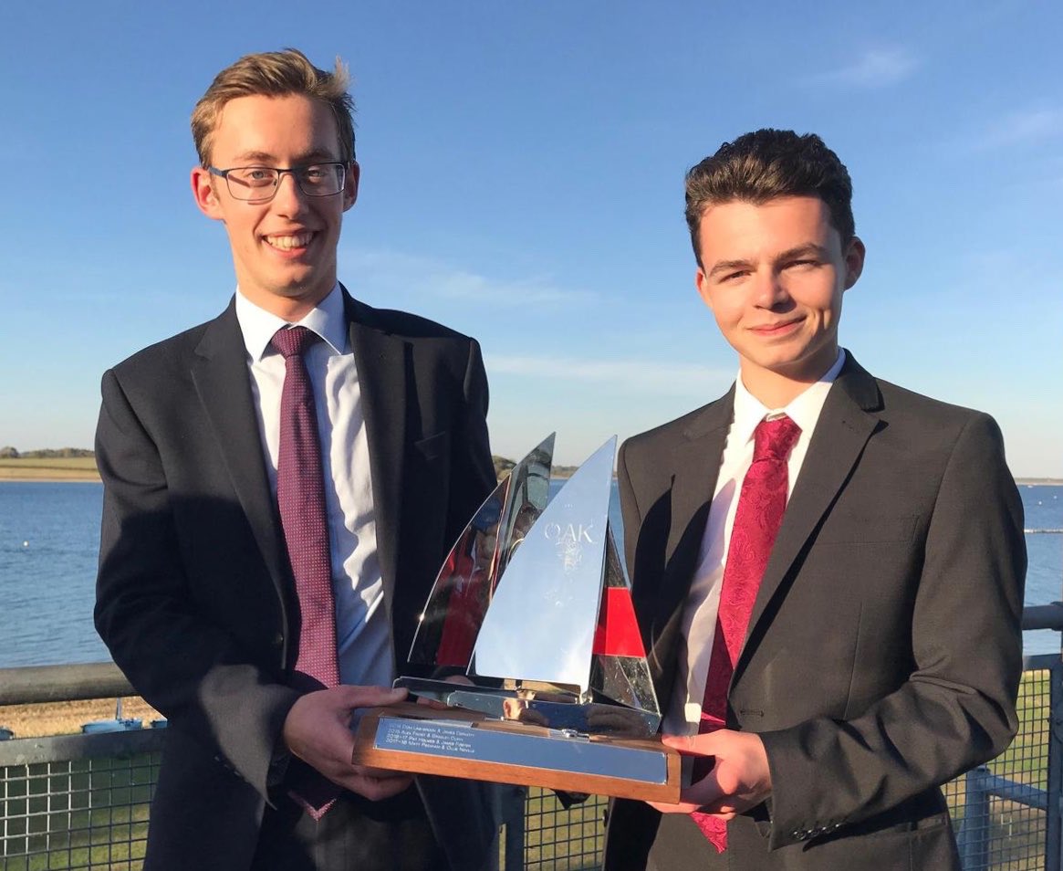 RutlandSailor's tweet image. And the winners are...
... after 5 wins in 6 races...
Ollie &amp;amp; Tomo.
#Scruby Trophy 2018.