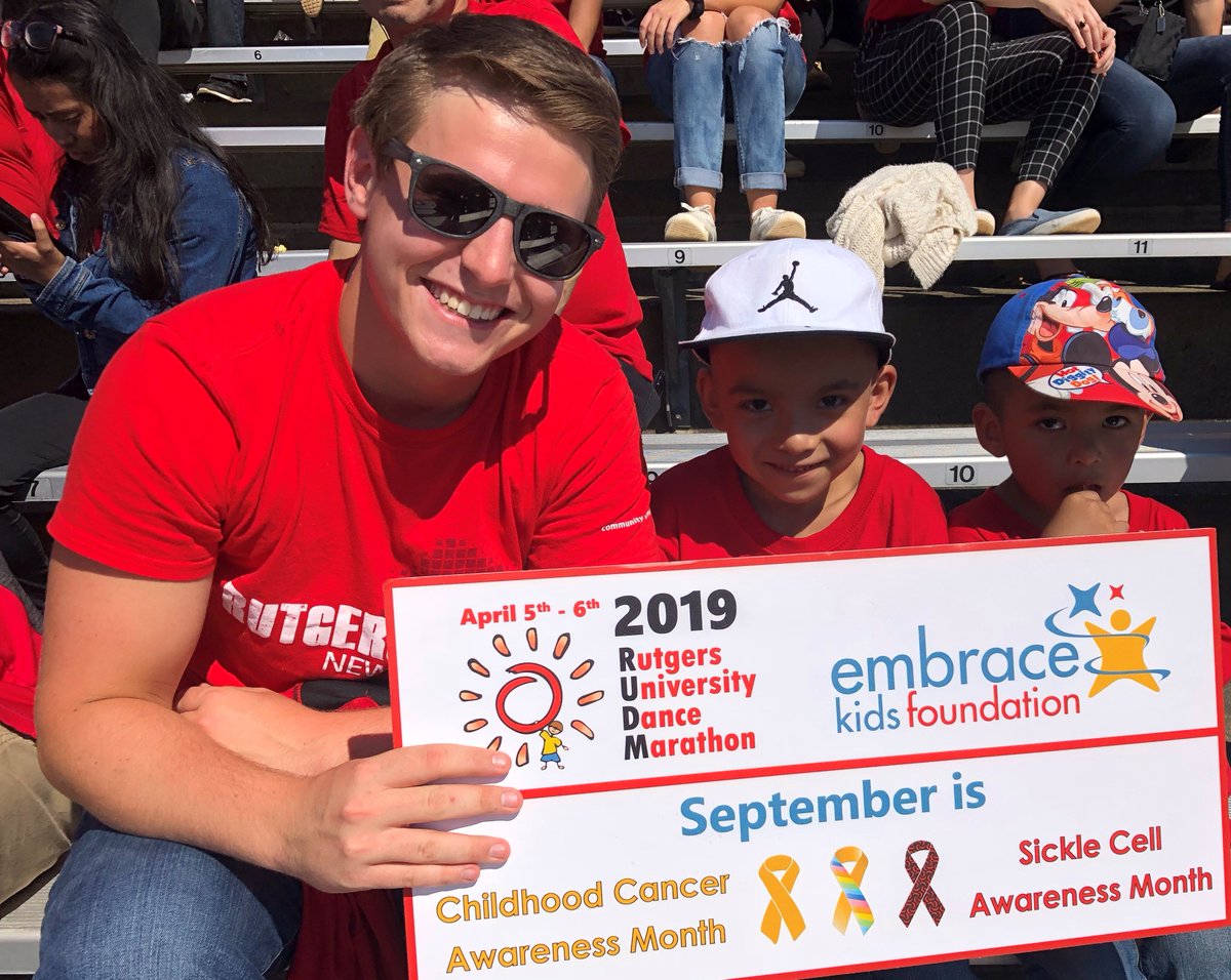 .<a href="/PiKappRU/">Rutgers Pi Kappa Phi</a> showing their support for the kids &amp; <a href="/RFootball/">Rutgers Football 🪓</a> by going gold &amp; red for Childhood Cancer Awareness Month &amp; Sickle Cell Awareness Month at the game today.