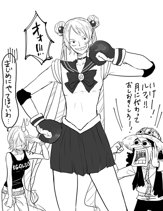 323話SBSよりルフィムーン
もしアフロ選んでなかったらっていう妄想(完全に私の趣味)
※女装注意 