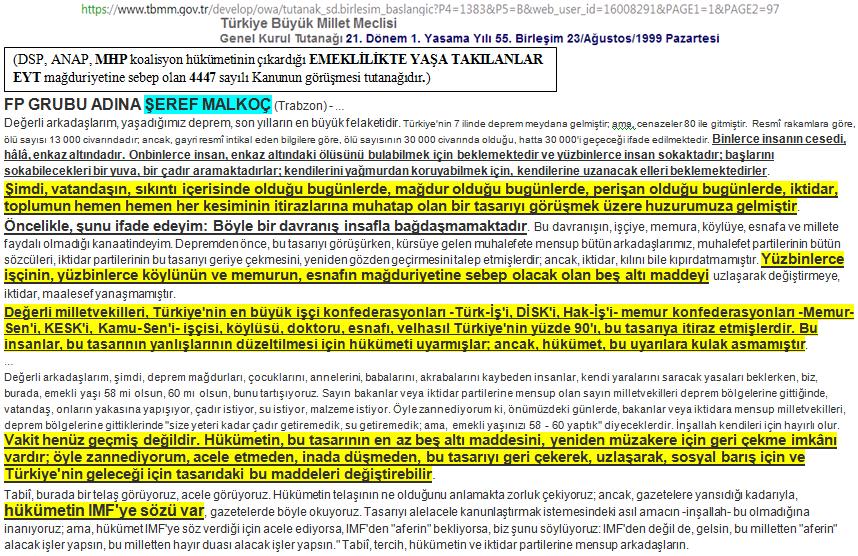 Sn. <a href="/AvSerefMalkoc/">Şeref Malkoç</a> vekilken, 1999 yılında EYT'yi mağdur eden 4447 sy. YASA İNSAFSIZDIR dediniz!

EYT'nin gündem olduğu bugünlerde sizde EYT'lilere yapılan haksızlığa ilişkin beyanda bulunmanız icap etmez mi?

@arzuerdemDB
<a href="/eczozgurozel/">Özgür Özel</a>
<a href="/fethigurer/">Ömer Fethi Gürer</a>
<a href="/MKalayci42/">Mustafa Kalaycı</a>
<a href="/MHP_Bilgi/">MHP</a>
<a href="/Akparti/">AK Parti</a>