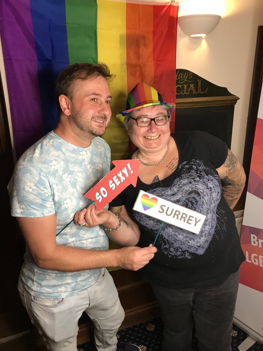 PrideInSurrey's tweet photo. Having a crazy time at our photobooth it’s #LGBTQ+ night at The White Hart, Farncombe - Let’s party with #Pride https://t.co/SOJIE7jumX