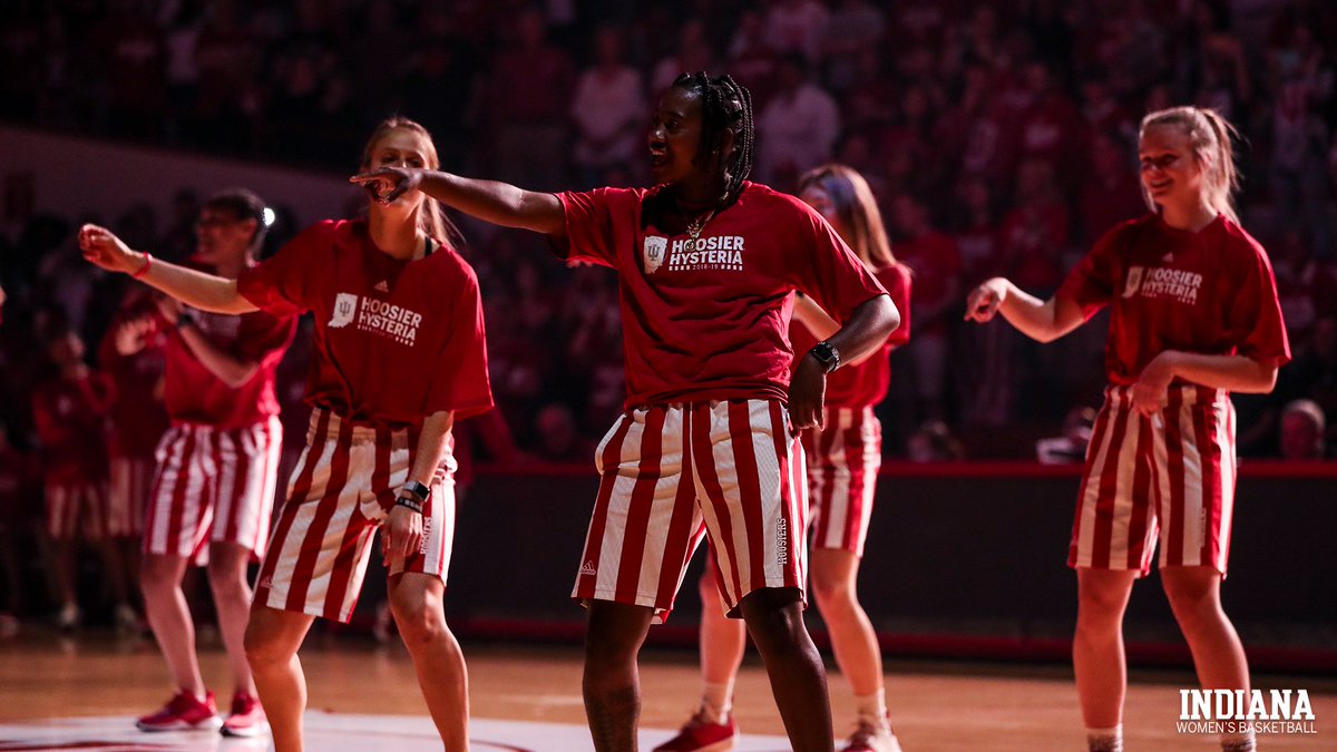 IndianaWBB's tweet photo. Basketball season got us in our feelings. 💃

#HoosierHysteria #iuwbb ⚪️🔴 https://t.co/DrxHTw0ANH