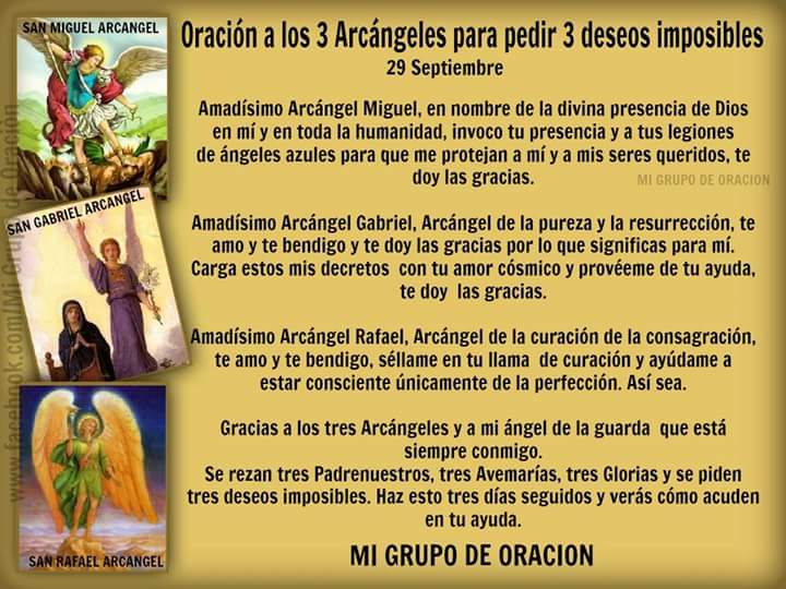 Alejandra Twitterissä: "Día de los #Arcangeles los amo les abro las puertas  de mi vida amén… "