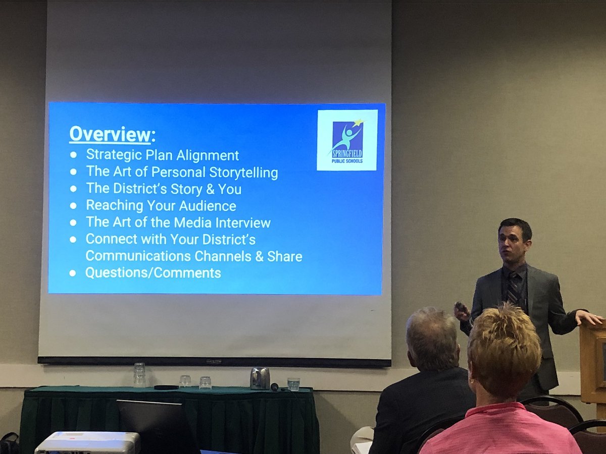 CarolEmbree's tweet photo. My friend and colleague @StephenHall_PR sharing his vast knowledge on communication and telling the district story with attendees @MissouriSBA #2018MSBA Stephen and his team do a great job @officialSPS! https://t.co/OPVaRtlDfT