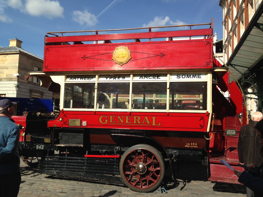 kmt157's tweet photo. B43, known as 'Ole Bill', was built in 1911, and spent WW1 in France and Belgium transporting troops. 
@ltmuseum @I_W_M
#4buses #BattleBus #100years https://t.co/cn0ILNzjRU