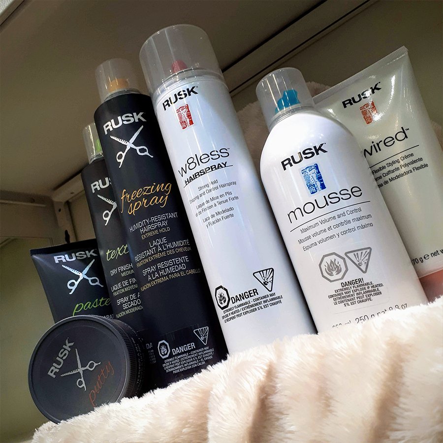 glamsecretsNB's tweet photo. In town this weekend? Pick up your BOGO 60% RUSK hair care &amp; styling products!  The savings are great at Glamour Secrets during the Everything Is On Sale sale.

#everythingisonsale #Rusk #Moncton #Dieppe #BOGO #helluvadeal #flatironspray #hairspray #haircare #getit https://t.co/SwlnCLeFsk
