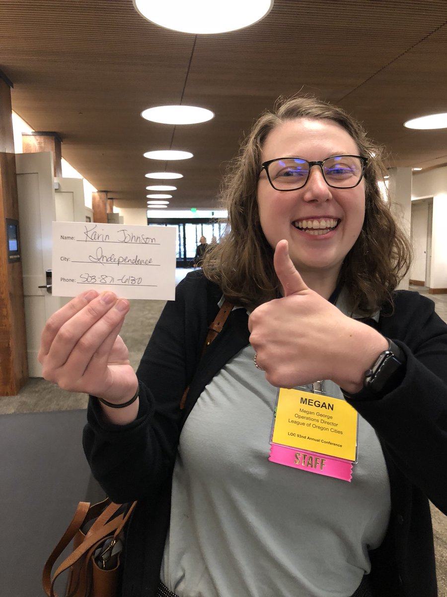 OregonCities's tweet photo. Congratulations, Karin Johnson from @IndependenceOR for winning the scavenger hunt raffle! We will call you with more details. #ORCities2018 https://t.co/wtIKOUxjdD