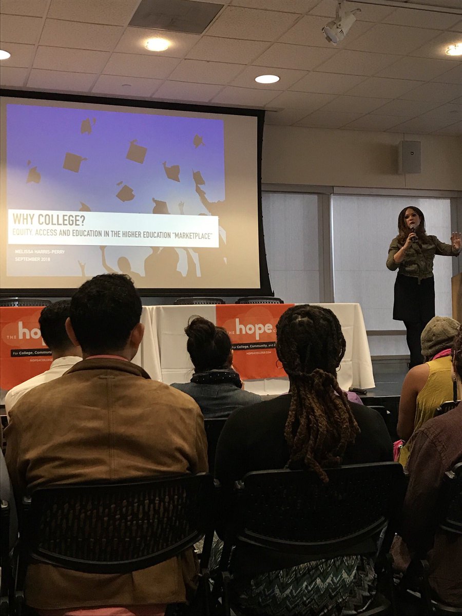 KateAColyer's tweet photo. Ready to explore social justice issues at #RealCollege with Melissa Harris-Perry @hope4college #basicneedsinsecurity #equity #collegeaccess https://t.co/3RLNrirPfP
