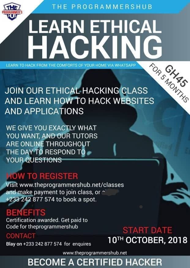 ProgrammerHub's tweet photo. #ethics #ethicalhour #hacking #ProgrammerHub #newsfile #JoyNews https://t.co/hSzHsapAyY