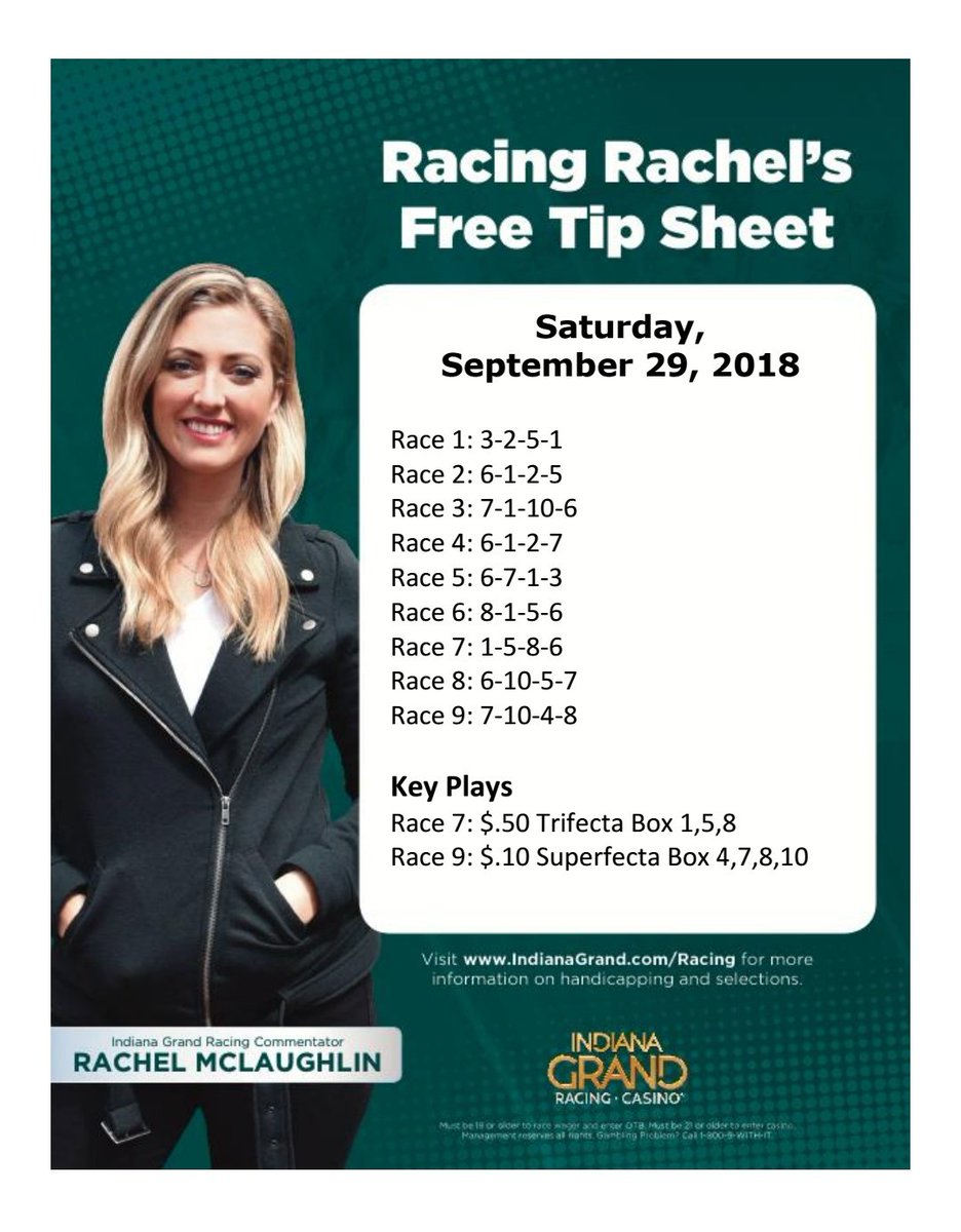 HSIndyRacing's tweet photo. 🏇 Don't forget to check out Racing Rachel's Free Tip Sheet before placing your bets 🏇

#betgrand #FastTracktoWinning #Free #Tips #horseracingtips @IndianaGrand @RacingRachelM https://t.co/34z5N5Dzv4