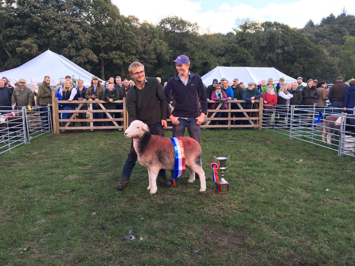 Jack and Alex Band with their Mirkholme ewe winning the World Champion Herdwick at the Fell Dales Association Show <a href="/EskdaleShow/">Eskdale Show</a>