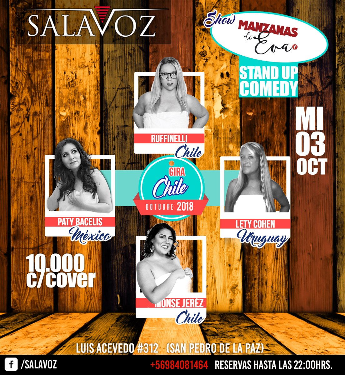 SalaVozOficial's tweet photo. Amigos! En nuestro facebook estamos sorteando entradas c/cover para este 03 de octubre! Corran 👀!
@bruffinelli https://t.co/DFPAnioZwX