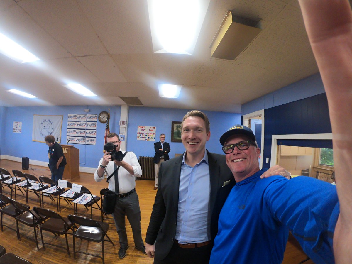 LockportJTracy's tweet photo. It was a pleasure listening to @Nate_McMurray for NY27. He speaks 3 langs (that’s 3 more than the current POTUS), he is a Fulbright Scholar, &amp; he’s never been indicted for insider trading (like the current congressman from NY27). #ImWithNate #debatenate #surfsup #bluewave https://t.co/ul3DZp6NZL