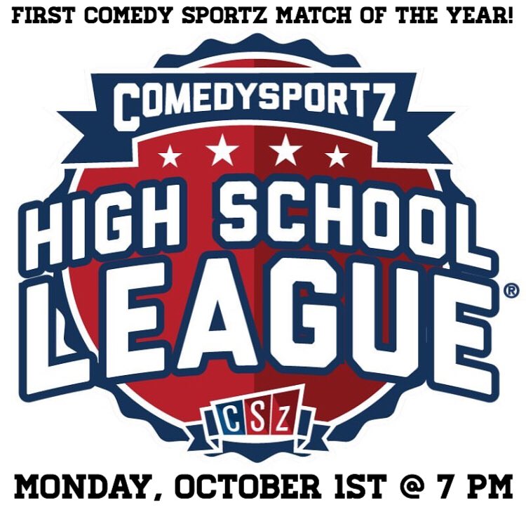 southwellplayer's tweet photo. Come see the first Comedy Sportz match of the season! It’s this Monday (October 1st) at 7 pm in the Lowman Theater. Tickets are 5 dollars in the spirit store or 10 dollars at the door. It will be a lot of fun so come support our team! https://t.co/RIdDJUCdFi