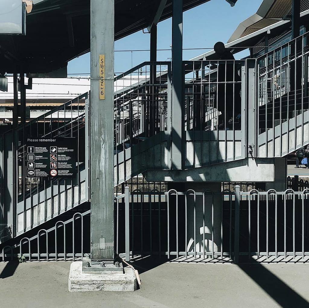 RuiHang_Y's tweet photo. Stairs. Sydenham Station.
.
.
.
.
#stair #trainstation #infrastructure #sydney #train #transportnsw #light #shadow #structural #steel #fromtrainwindow https://t.co/ny9MmkqIJG