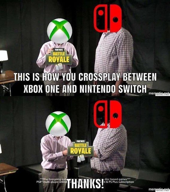 NotoriousJnX's tweet photo. Reposting @sbr_mrgamer:
Sony is about to be that kid who showed up late to the party with no pants. #crossplay #sony #xbox #Nintendo #gamingmeme #startbuttonreview #memes https://t.co/HcVnVy9yVJ