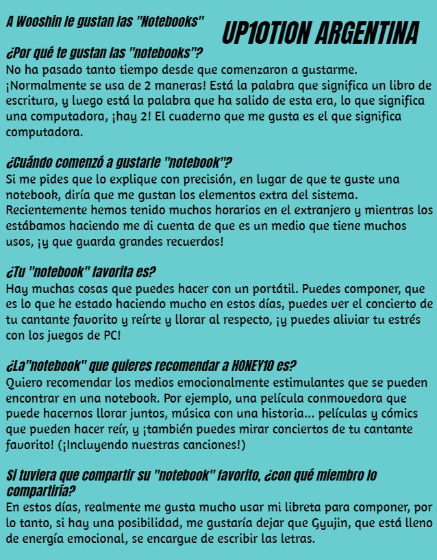 Up10tion Argentina A Wooshin Le Gustan Las Notebooks Up10tion 18spe Up10tion18spe So Beautiful C Ingles U10 Translation C Espanol Up10tion Argentina T Co Km7qxw5gps