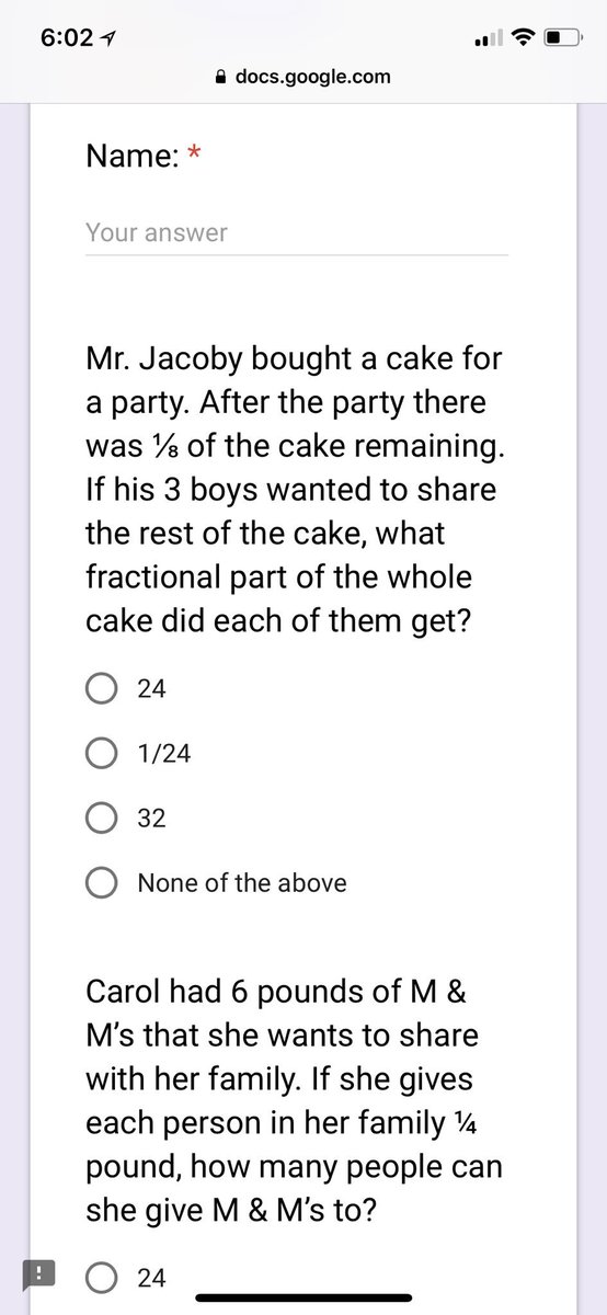 ashley1996sfa's tweet photo. Stepped out of my paper comfort zone this week and gave my first pre-assessment on fractions this week. It was amazing seeing the data right away. I was able to form my groups based on who missed the concept. @TalleyElem @kaylahicks1515 #AppTasticChallenge https://t.co/fMYmbkn1lb