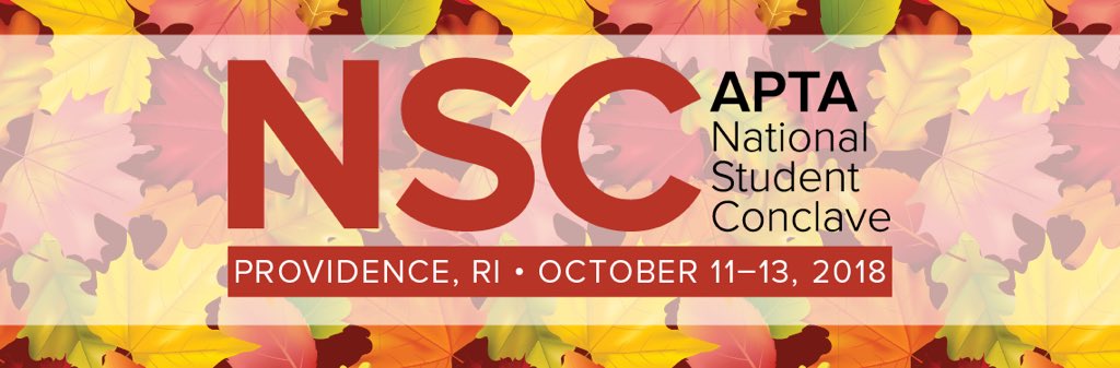 NSC is only 12 days away! The NSC project committee will be bringing you highlights every day this week! Stay tuned <a href="/APTASA/">Ana Paula Santana</a> <a href="/APTAnsc/">APTA NSC</a>