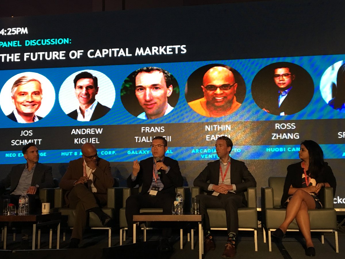 Future of #CapitalMarkets at #BlockchainImpact Summit featuring Joss Schmitt of @Aequitas_NEO , @AndrewKiguel of @Hut8Mining , @franstjallingii of @GalaxyDigital , @neapen of ACV , @ross_zhang of @HuobiCanada @HuobiGlobal @HuobiGroup, @pjux of @drapervc