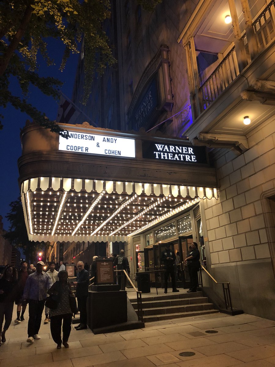 OneVanillaBean's tweet photo. Best day ever! Going to see @andersoncooper and @Andy at the @WarnerTheater with @Kay819. https://t.co/rrduXDb1FT