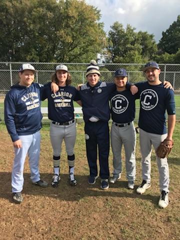 ClarionBaseball's tweet photo. Special day at the ballpark! Thanks to all who came out for Alumni Game 2018! Tyler Falk ('17) launches a walk-off HR in bottom of 9th to lift the alums over current squad 8-7 https://t.co/zGzDHhK3nc