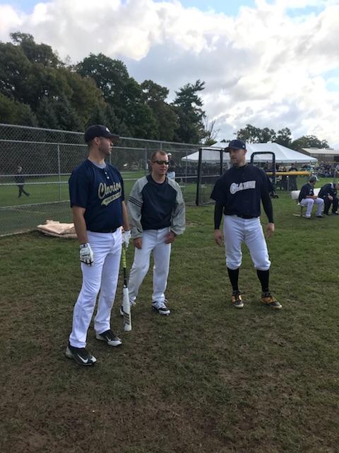 ClarionBaseball's tweet photo. Special day at the ballpark! Thanks to all who came out for Alumni Game 2018! Tyler Falk ('17) launches a walk-off HR in bottom of 9th to lift the alums over current squad 8-7 https://t.co/zGzDHhK3nc