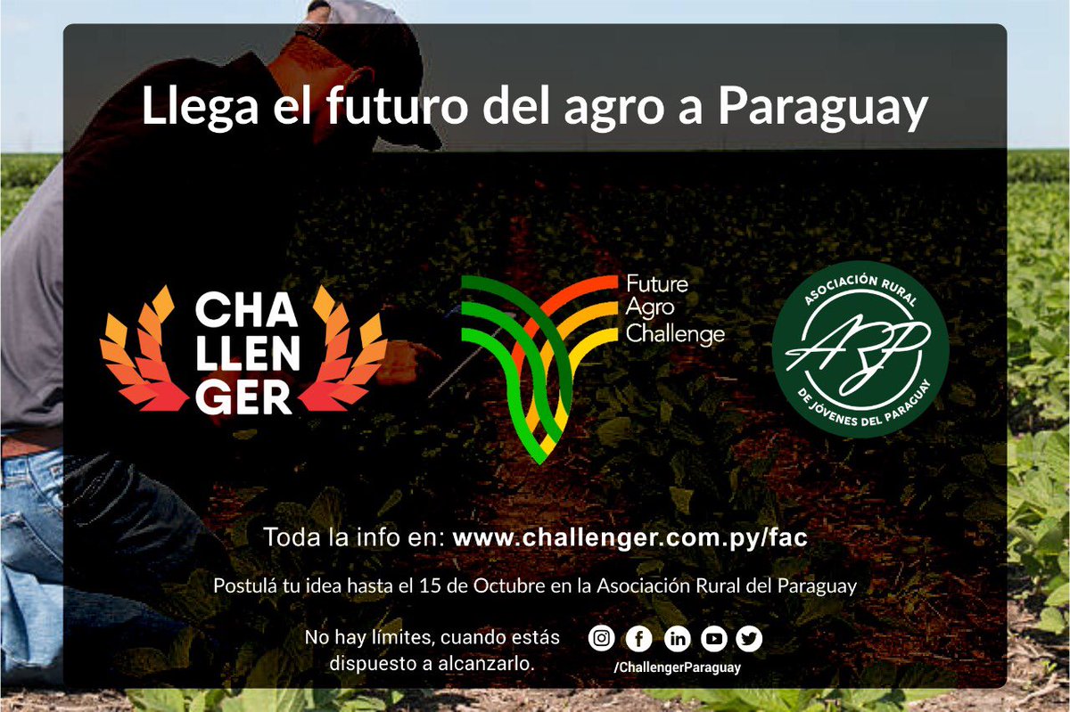 Challenger_Py's tweet photo. Future Agro Challenge es una competencia global que descubre ideas de negocios y startups innovadoras de todos los rincones del mundo que estén dando solución a problemas o necesidades del Sector agroindustria y de alimentos.  Postulación de ideas en https://t.co/YlCfrYgI1z https://t.co/8CdB0sXb3W